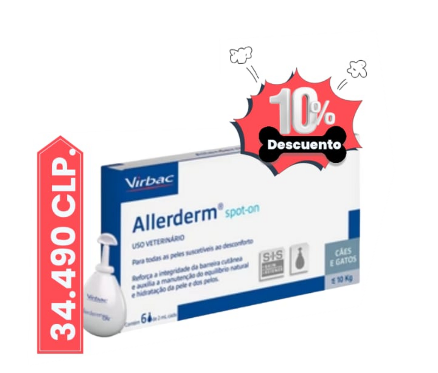 Allerderm spot on pipeta 0 a 10 kg x 6 unid.