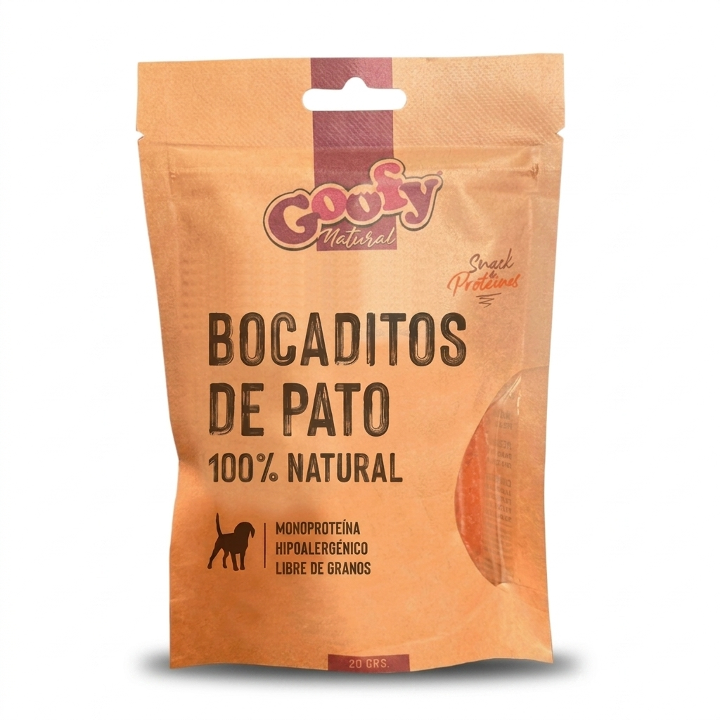 Goofy Bocaditos de Pato 20 g Perros – Snack natural alto en proteína en MasKotas Farmavet - Especialistas en Dermatología