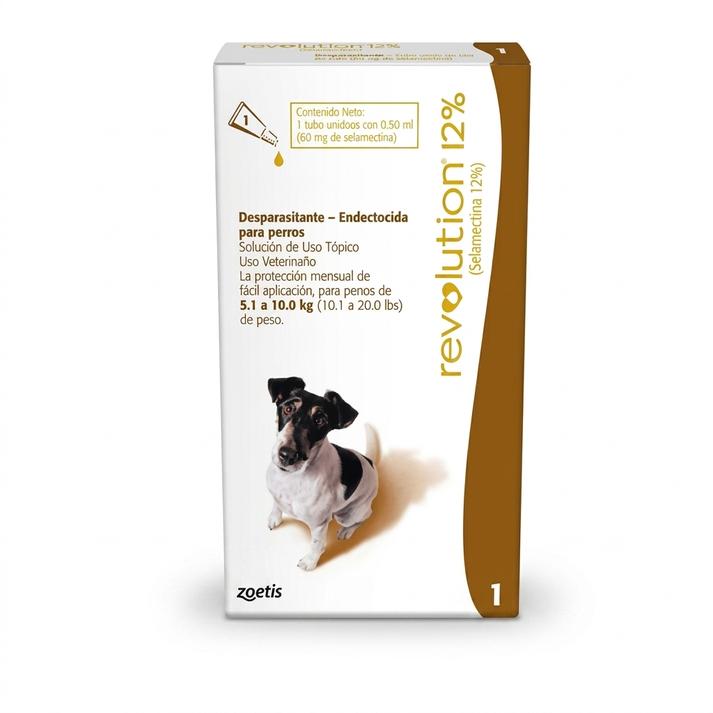 Revolution 12% para Perros 5–10 kg – Antiparasitario Interno y Externo, Protección Mensual