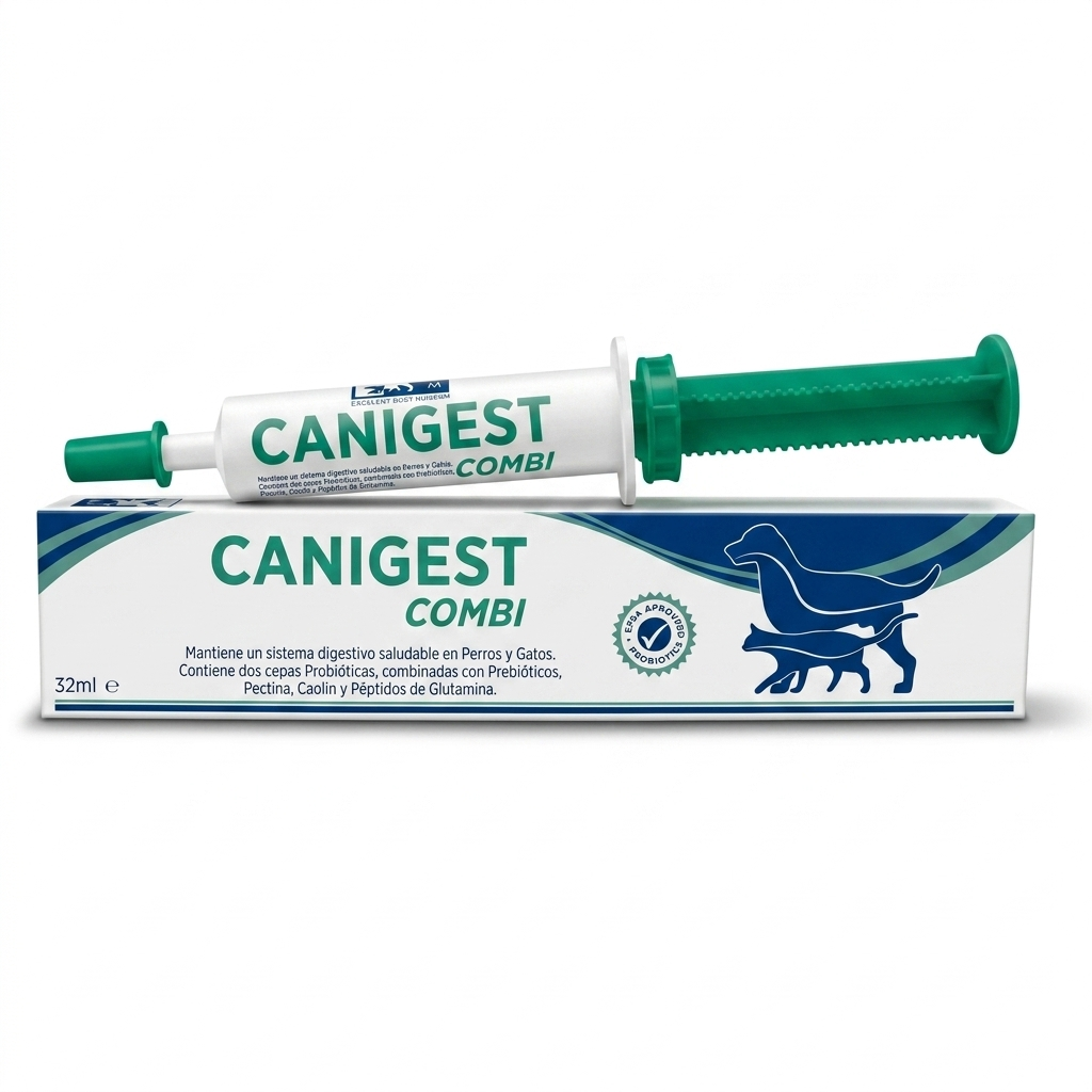 Canigest Combi Pasta Oral 32 ml – Tratamiento digestivo para mascotas - Prebióticos y probioticos veterinaria en MasKotas Farmavet
