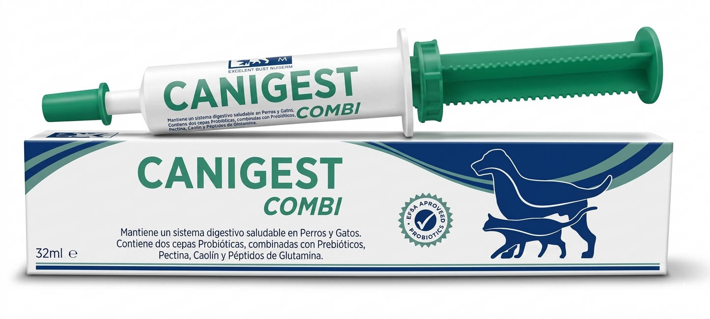 Canigest Combi - Pasta Oral 32 ml – Tratamiento Digestivo Completo - Probióticos - Perros y Gatos