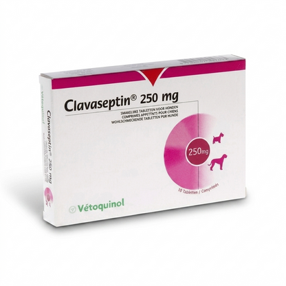 Clavaseptin 250 mg Perros y Gatos – Antibiótico de amplio espectro - Antibioticos veterinaria Vetoquinol en MasKotas Farmavet
