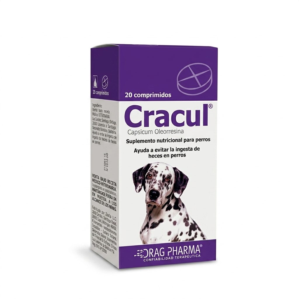 Cracul 20 comprimidos perros – Control de coprofagia y conducta alimentaria - Vitaminas y Suplementos veterinaria en MasKotas Farmavet
