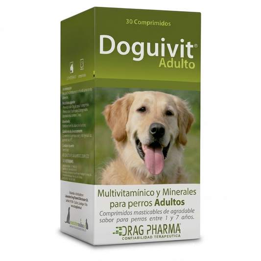 Doguivit Adulto 30 comprimidos perros – vitaminas y salud integral - Vitaminas y Suplementos veterinaria en MasKotas Farmavet
