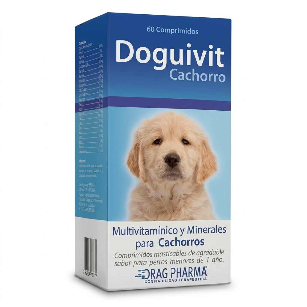 Doguivit Cachorro - 60 Comprimidos – Multivitamínico para Crecimiento y Desarrollo - Vitaminas y Suplementos veterinaria en MasKotas Farmavet
