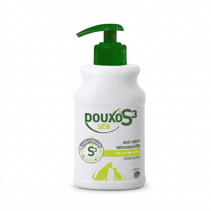 Douxo S3 SEB Shampoo Perros y Gatos – Control de seborrea y piel grasa - Dermatológicos veterinaria en MasKotas Farmavet
