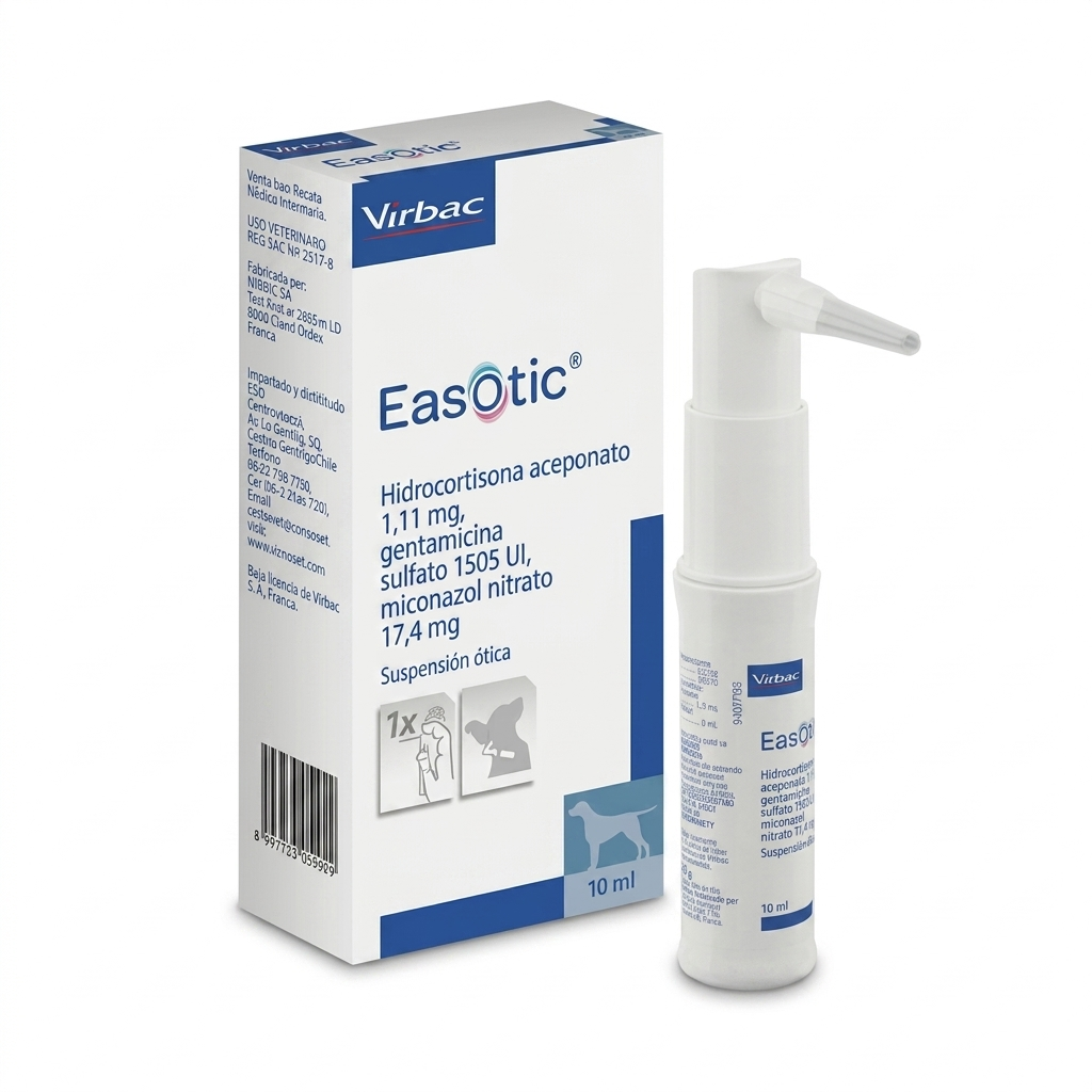 Easotic 10 ml para Perros – Tratamiento rápido para otitis externa - Otico veterinaria en MasKotas Farmavet
