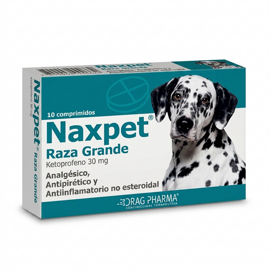 Naxpet 30 mg 10 comprimidos perros raza grande – dolor e inflamación articular - Antiinflamatorios veterinaria en MasKotas Farmavet
