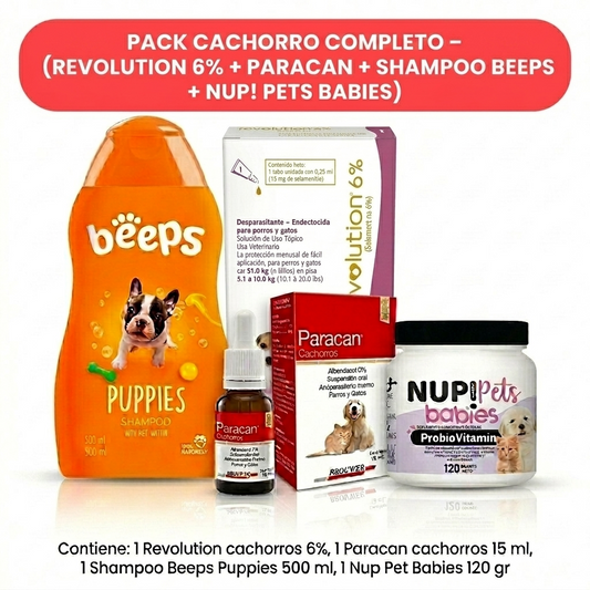 Pack Cachorro Completo – Antiparasitario, Digestivo e Higiene Inicial para Perros y Gatos