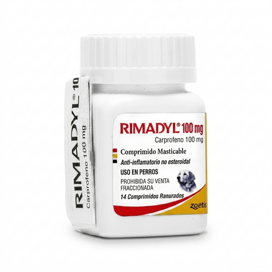 Rimadyl 100 mg Perros 14 comprimidos – Antiinflamatorio y analgésico - Antiinflamatorios veterinaria en MasKotas Farmavet
