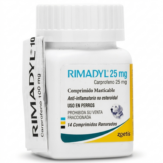 Rimadyl 25 mg 14 comprimidos perros – Dolor e inflamación articular - Antiinflamatorios veterinaria en MasKotas Farmavet

