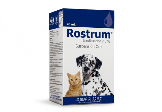 Rostrum Suspensión Oral 20 ml – Antibiótico Líquido - Perros y Gatos