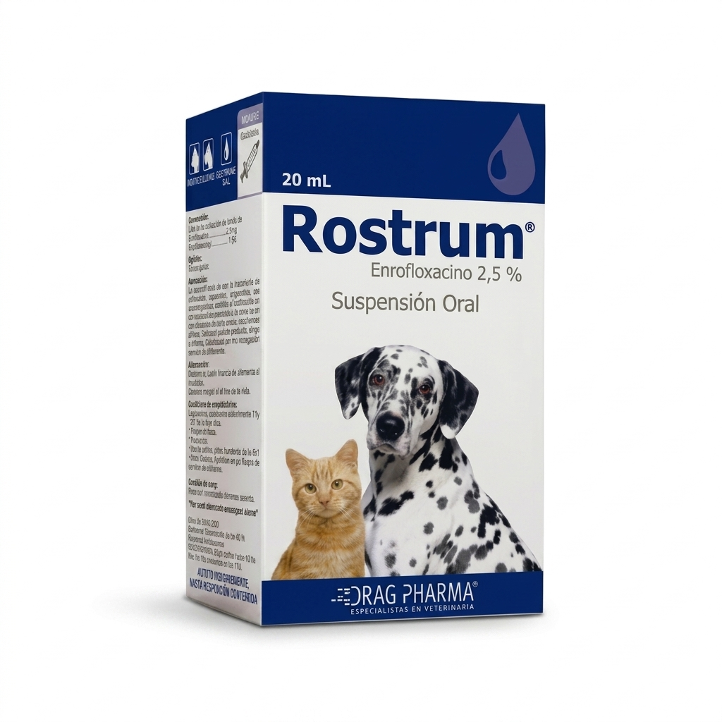 Rostrum Suspensión Oral 20 ml Perros y Gatos – Antibiótico Líquido - Antibioticos veterinaria en MasKotas Farmavet
