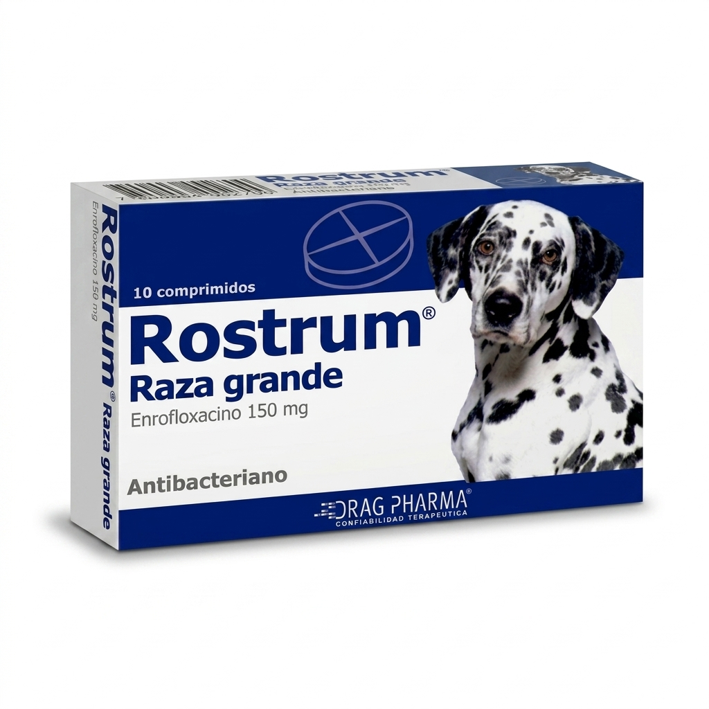 Rostrum 150 mg perros grandes 10 comprimidos – Antibiótico Amplio Espectro - Antibioticos veterinaria en MasKotas Farmavet
