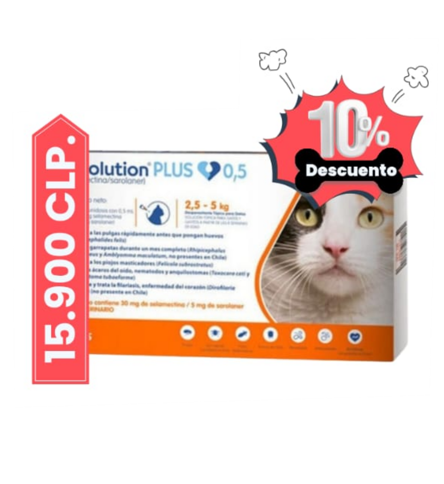 Revolution plus gato 2.5-5 kg x 1 unid