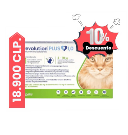 Revolution plus pipeta gato 5 - 10 kg x 1 unid.