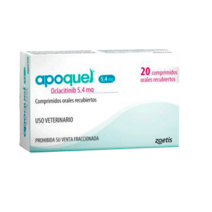 Apoquel 5.4 mg para perros medianos – Control de dermatitis alérgica (20 comprimidos)