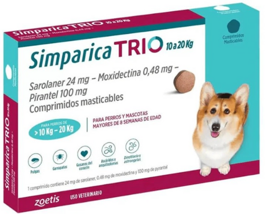 Simparica trio 10 - 20 kg x  1 comp
